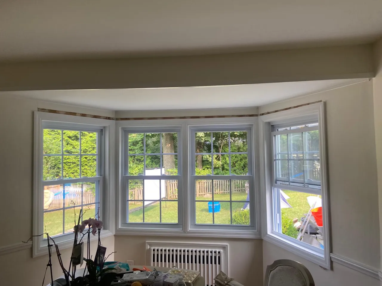 Bay window seen from inside, installed by Mosquera Construction in Connecticut