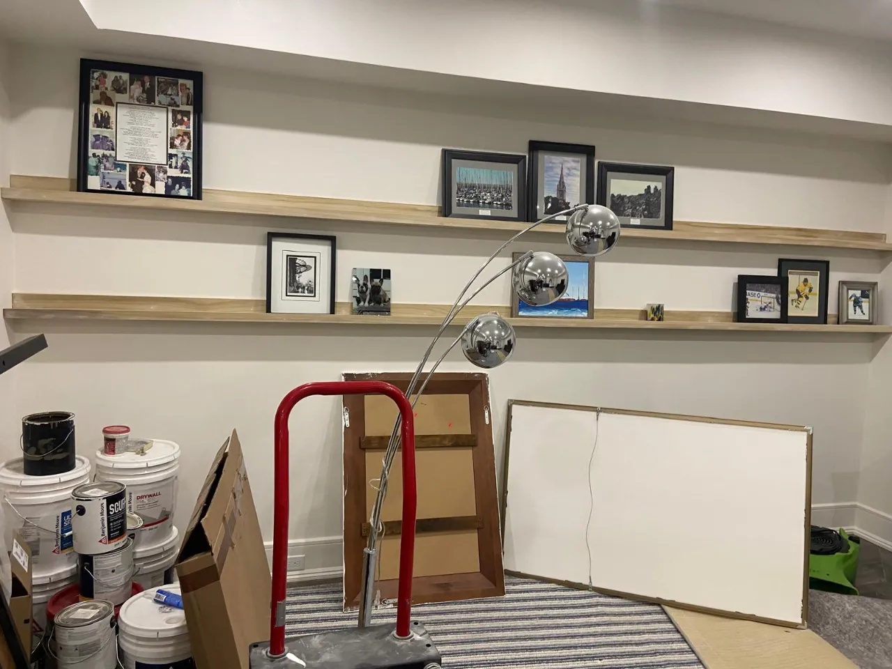 Floating shelves installed by Mosquera Construction in Connecticut