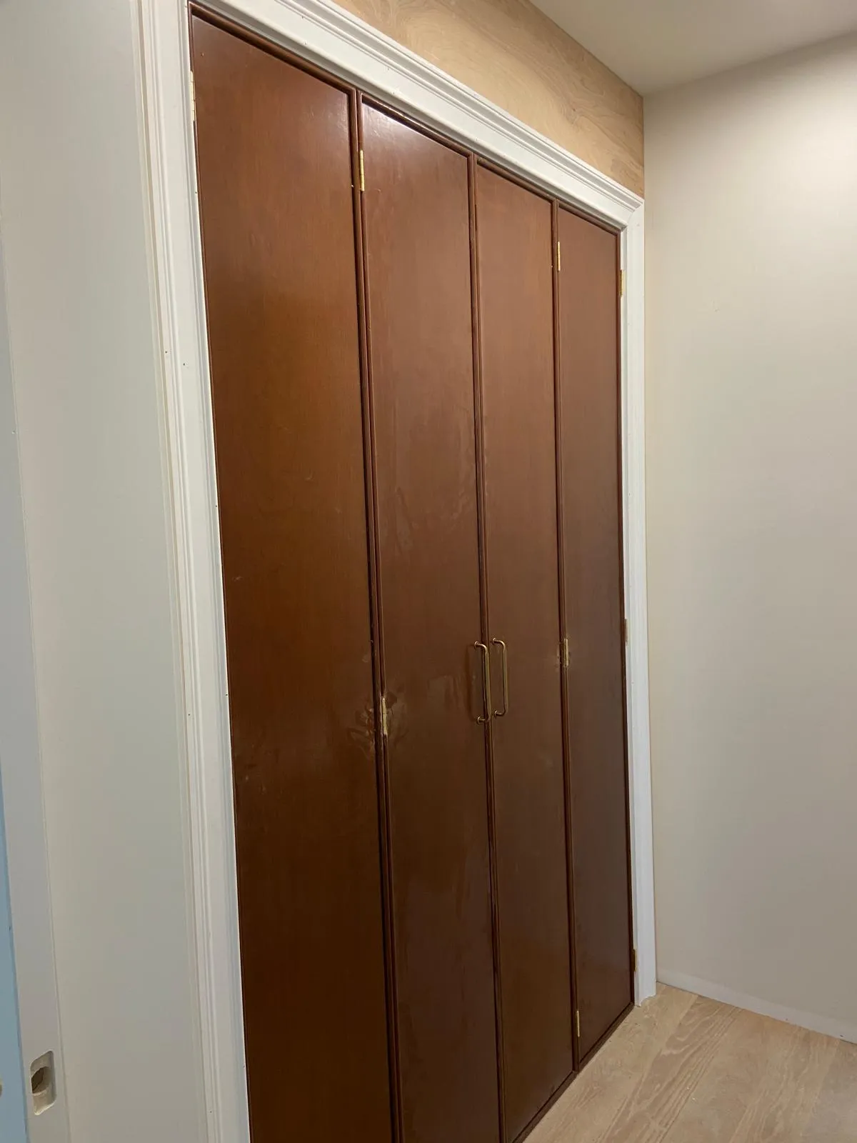 Wood closet doors installed by Mosquera Construction in Connecticut