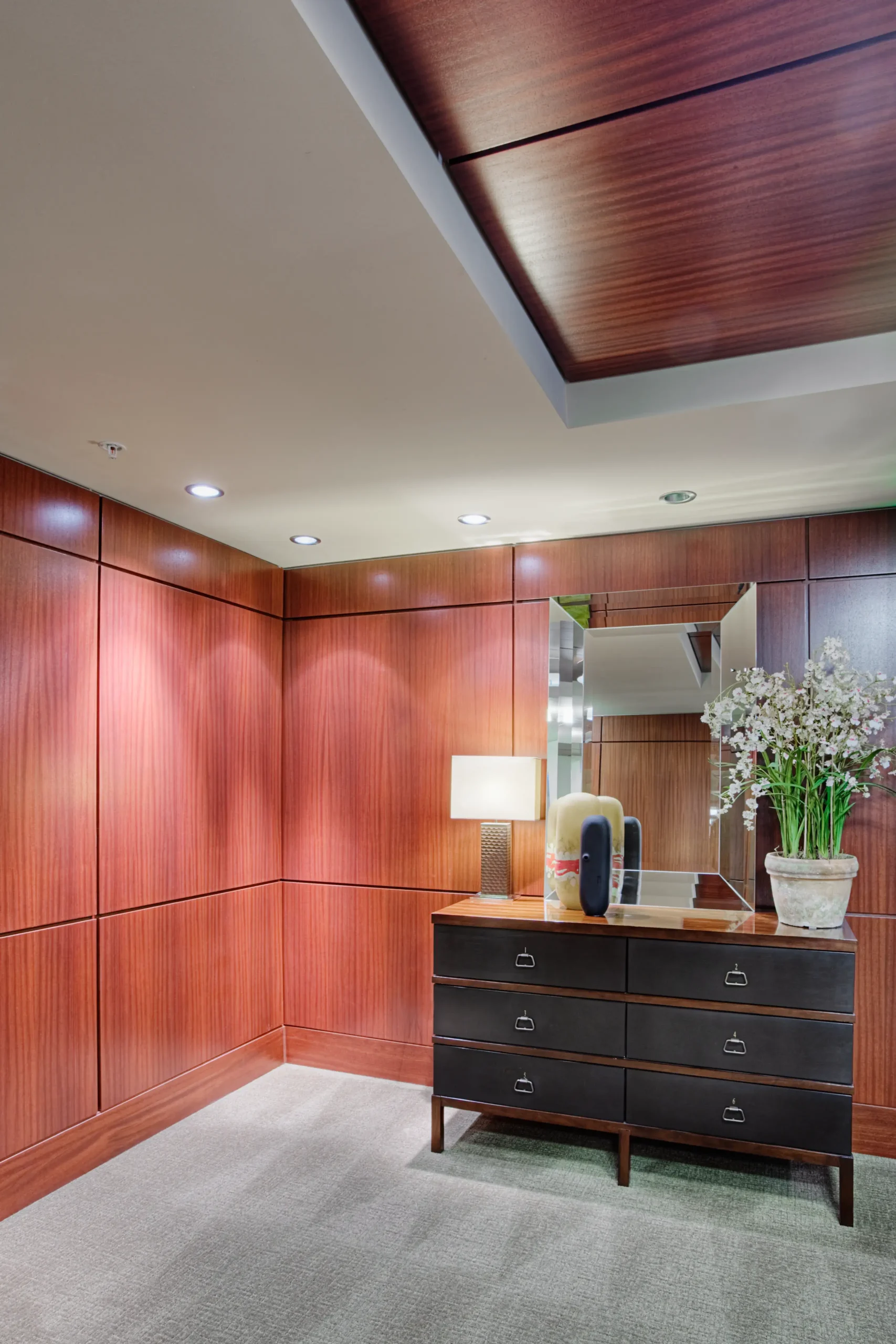 Wood board wall paneling installed by Mosquera Construction in Connecticut